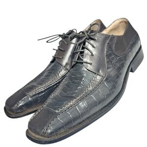 Stacy‎ Adams Men's Gray Alligator Print Oxfords Size 13 M